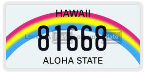 81668 license plate in Hawaii