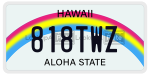818TWZ license plate in Hawaii