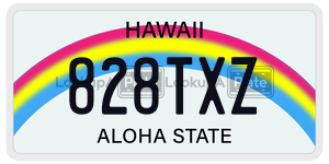 828TXZ license plate in Hawaii