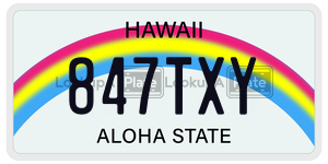 847TXY  license plate in HI