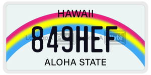849HEF  license plate in HI