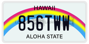 856TWW license plate in Hawaii