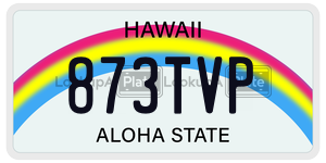 873TVP  license plate in HI