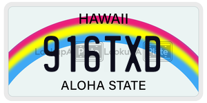 916TXD  license plate in HI