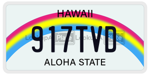 917TVD license plate in Hawaii