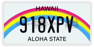 918XPV license plate in Hawaii