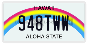 948TWW  license plate in HI