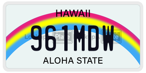961MDW  license plate in HI