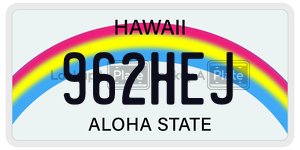 962HEJ  license plate in HI