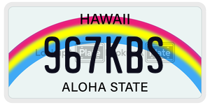 967KBS license plate in Hawaii