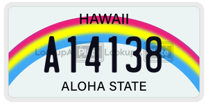 A14138  license plate in HI