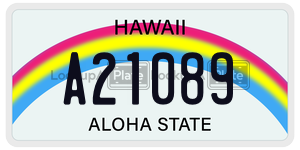 A21089  license plate in HI