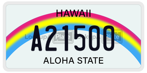 A21500  license plate in HI