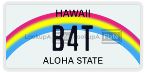 B4T license plate in Hawaii
