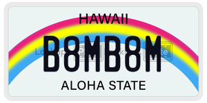 B8MB8M  license plate in HI