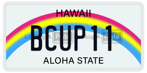 BCUP11  license plate in HI