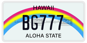BG777 license plate in Hawaii