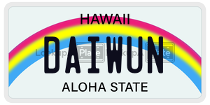 DAIWUN  license plate in HI