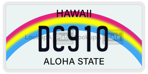 DC910  license plate in HI