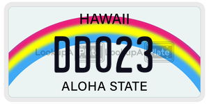 DD023  license plate in HI