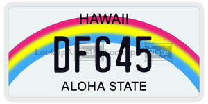 DF645  license plate in HI