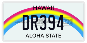 DR394 license plate in Hawaii