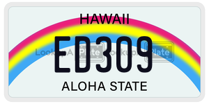 ED309 license plate in Hawaii