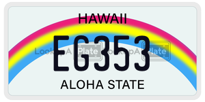 EG353 license plate in Hawaii
