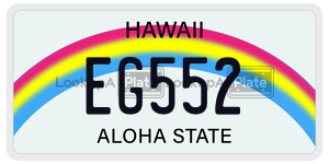 EG552 license plate in Hawaii