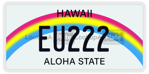 EU222  license plate in HI