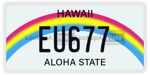 EU677  license plate in HI