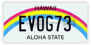 EV0G73  license plate in HI
