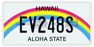 EV248S license plate in Hawaii