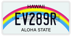 EV289R  license plate in HI