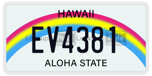 EV4381  license plate in HI