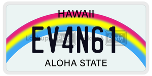 EV4N61 license plate in Hawaii
