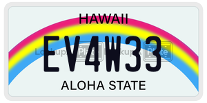 EV4W33 license plate in Hawaii
