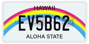 EV5B62  license plate in HI