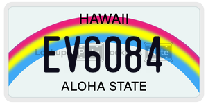 EV6084  license plate in HI