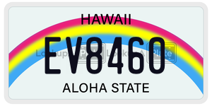 EV8460  license plate in HI