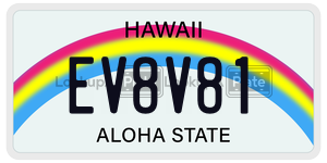 EV8V81  license plate in HI