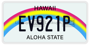 EV921P  license plate in HI