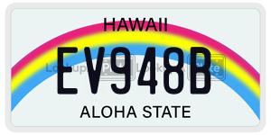 EV948B  license plate in HI