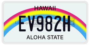EV982H license plate in Hawaii