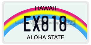EX818  license plate in HI