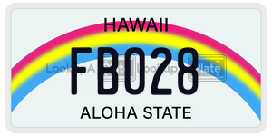 FB028 license plate in Hawaii