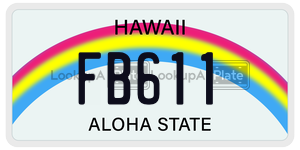 FB611 license plate in Hawaii