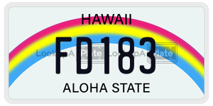 FD183  license plate in HI