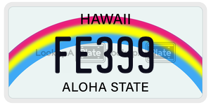 FE399  license plate in HI