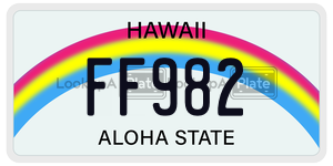 FF982  license plate in HI